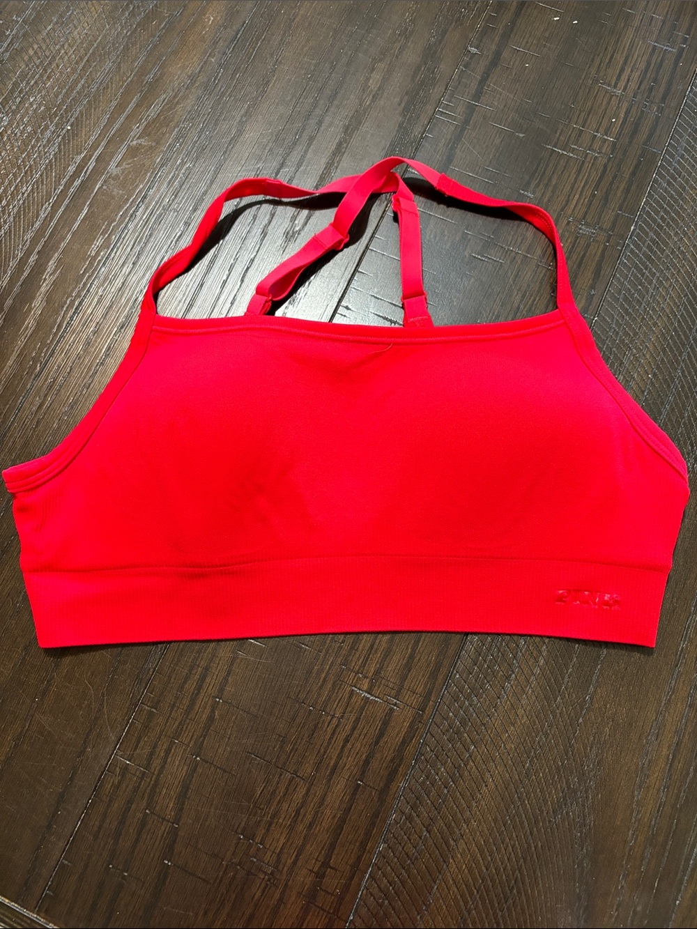 PINK Victoria's Secret Bright Red Strappy Sports Bralette
